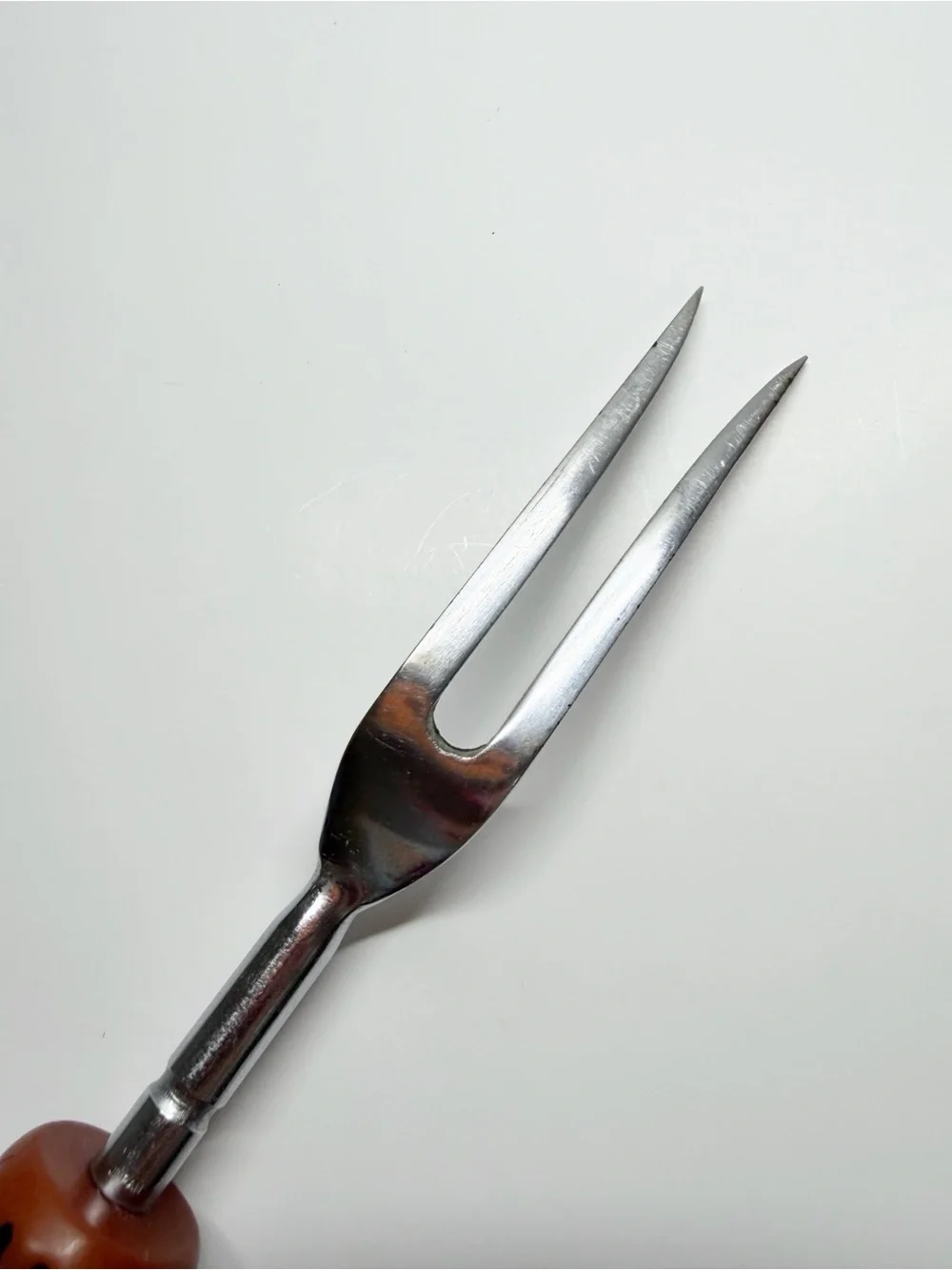 Vintage Japan Bakelight Antler Horn Handle Meat Fork